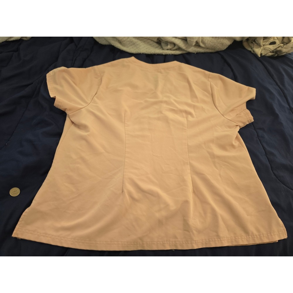 Jaanuu V-Neck Scrub Top Blush Pink 3-Pocket Medical Uniform J96172C Womens 2XL - Picture 7 of 7